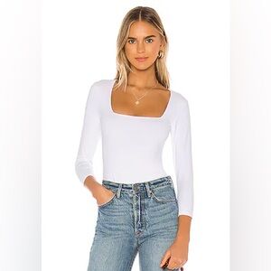 Free People Truth Or Square Bodysuit in White